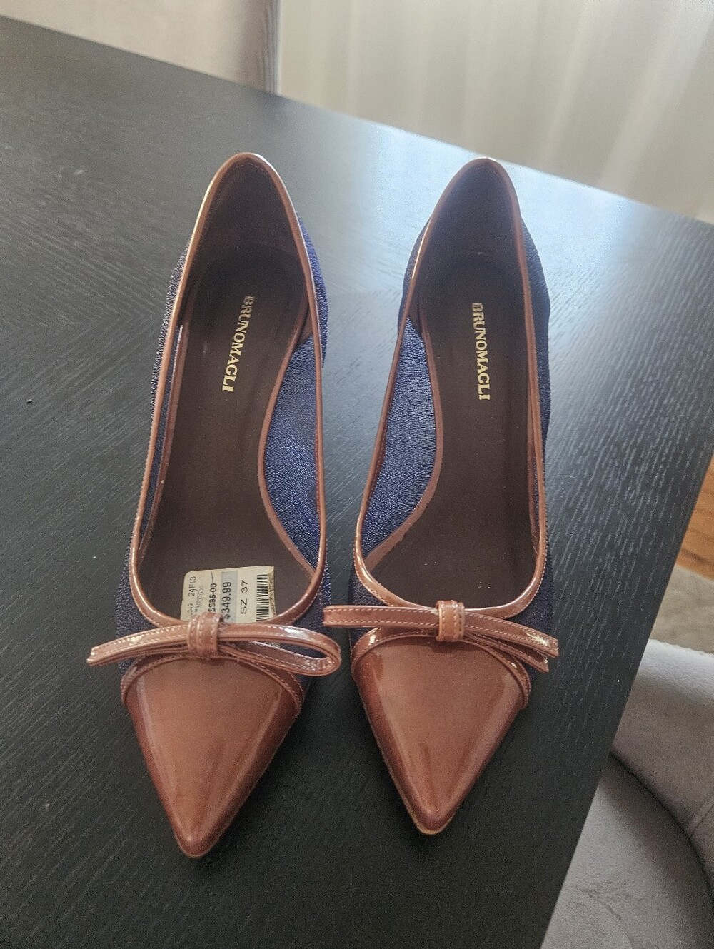 Bruno Magli Women's Pointed Toe Leather Pumps in Brown